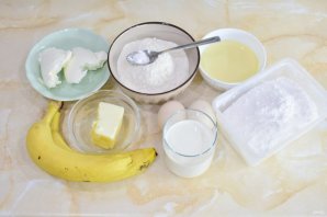 Торт «Молочная девочка» с бананами - фото шаг 1
