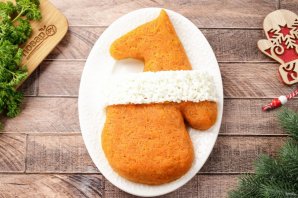 Новогодний салат "Варежка" на год Лошади