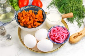 Омлет с лисичками - фото шаг 1