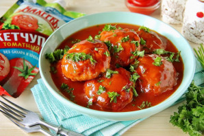 Тефтели без риса в томатном соусе с кетчупом - фото шаг 9