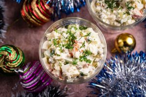 Салат "Оливье" с рыбой