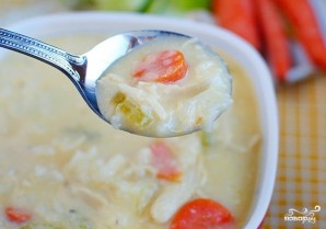 Сырный суп с курицей и рисом - фото шаг 7