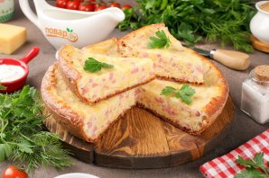 Пирог с сыром и колбасой в мультиварке - фото шаг 10