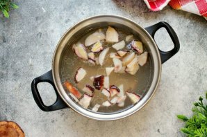 Суп из белых грибов замороженных - фото шаг 2