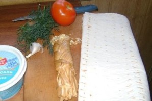 Лаваш с сыром в духовке - фото шаг 1