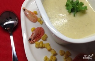 Кукурузный крем-суп с креветками - фото шаг 5