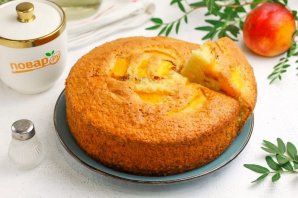 Творожный пирог с персиками - фото шаг 9