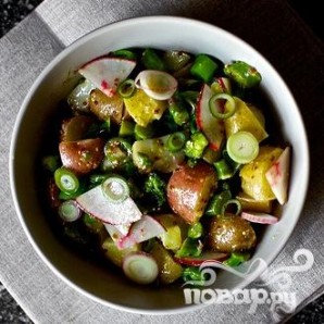 Салат с картофелем, маринованным луком и спаржей - фото шаг 6