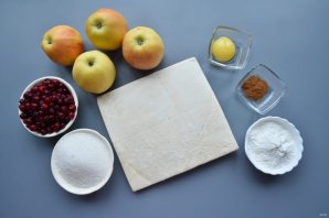 Штрудель с яблоками и брусникой - фото шаг 1