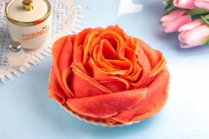 Блинный торт "Роза" - фото шаг 12