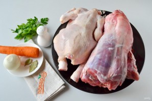 Домашний холодец из говядины и курицы - фото шаг 1