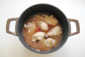 Куриные голени с баклажанами в соево-медовом соусе - фото шаг 4