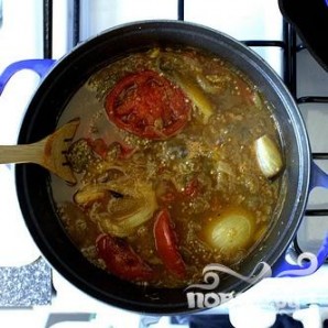 Суп с запеченными баклажанами и помидорами - фото шаг 3
