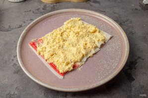 Закусочный торт из крабовых палочек "Снегурочка" - фото шаг 7