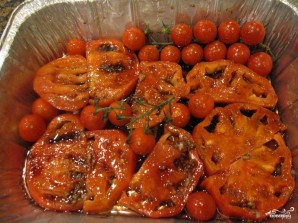 Салат из моцареллы и запечённых помидоров - фото шаг 3