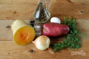 Тыквенно-картофельные оладьи с вареными яйцами - фото шаг 1