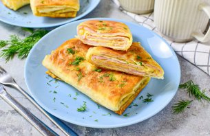 Лаваш с ветчиной и сыром - фото шаг 8