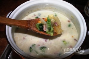 Сливочный суп с брокколи и беконом - фото шаг 7