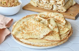 Заварные блинчики на йогурте - фото шаг 13