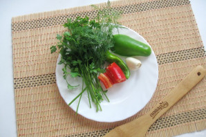 Зеленые помидоры с перцем и чесноком - фото шаг 5