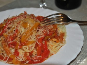 Спагетти с болгарским перцем - фото шаг 6