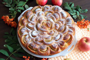 Пирог "Хризантема" с яблоками - фото шаг 16
