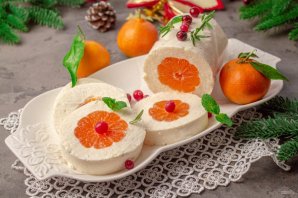 Десерт "Мандарины в снегу" без выпечки - фото шаг 10