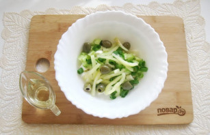 Зеленый салат с сыром фета - фото шаг 7