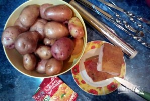 Картофель с салом на мангале - фото шаг 1