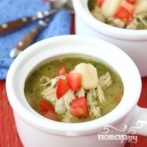 Суп с куриными грудками, ньокки и соусом Песто - фото шаг 7