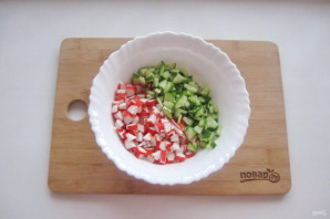 Крабовый салат без яиц - фото шаг 4