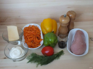  Салат "Светофор" с корейской морковью - фото шаг 1