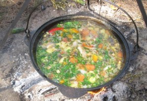 Суп из баранины с баклажанами в казане - фото шаг 5