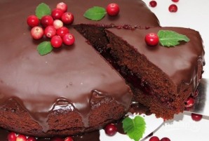 Шоколадно-клюквенный торт - фото шаг 4