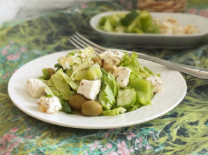 Зелёный греческий салат - фото шаг 7