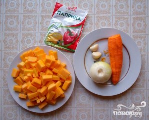 Свинина тушеная с картофелем, тыквой и морковью - фото шаг 4