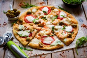 Пицца с оливками и креветками - фото шаг 11