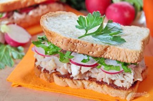 Сэндвичи с курицей, редисом и фасолью - фото шаг 8