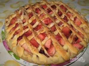 Дрожжевой пирог с ягодно-фруктовой начинкой - фото шаг 4