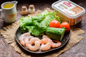 Салат с креветками и фетой - фото шаг 1
