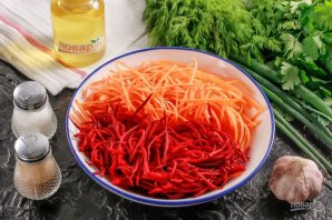 Салат из свеклы и моркови по-корейски - фото шаг 2