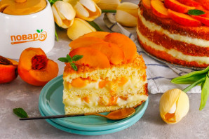 Торт с персиком и заварным кремом - фото шаг 10