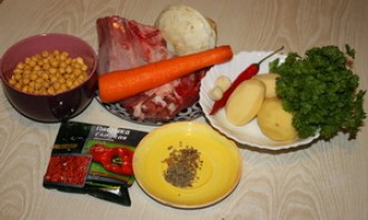 Суп из баранины и нута - фото шаг 1