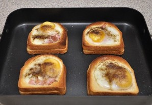 Бутерброды в духовке с яйцом - фото шаг 7
