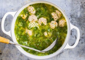 Итальянский "свадебный" суп с зеленью - фото шаг 5