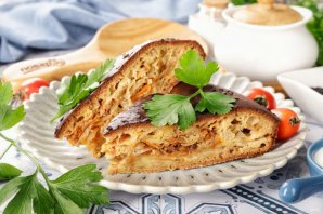 Заливной пирог с капустой на кефире - фото шаг 13