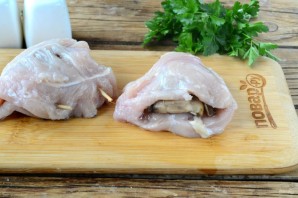 Кармашки из куриного филе с грибами - фото шаг 4