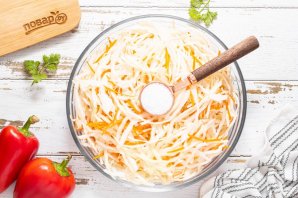 Перец, квашеный с капустой - фото шаг 5