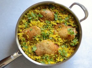 Курица с рисом и зеленым горошком - фото шаг 8