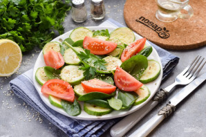 Салат со шпинатом и кабачком - фото шаг 8